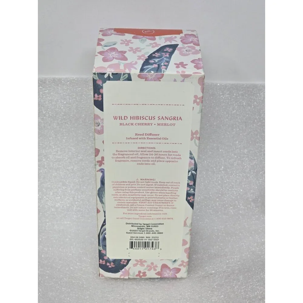 Opalhouse Wild Hibiscus Sangria Black Cherry Merlot Reed Diffuser Essential Oils